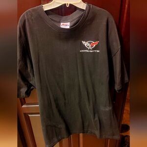 New Original Factory Corvette Black T-Shirt with Embroidered Logo 2XL